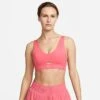 Women's Nike Dri-FIT Indy Plunge Cutout Bra Sea Coral/Celestial Gold - DV9837 894 -Nike Store DV9837 894 M1