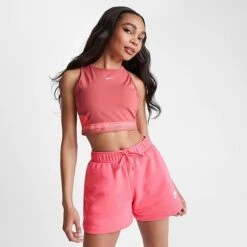 Women's Nike Pro Dri-FIT Crop Tank Adobe/Sea Coral - DX0061 655 -Nike Store DX0061 655 M3