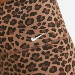 Women's Nike One Dri-FIT Leopard All-over Print 7 Inch Biker Shorts Archaeo Brown/White - DX0122 256 -Nike Store DX0122 256 M5
