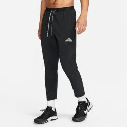 Men's Nike Trail Dawn Range Dri-FIT Running Pants Black/Black/White - DX0855 010