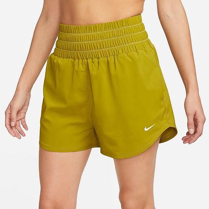 Women's Nike One Dri-FIT Ultra High-Waisted 3-Inch Brief-Lined Shorts Moss/Reflective Silver - DX6642 390 6 Women's Nike One Dri-FIT Ultra High-Waisted 3-Inch Brief-Lined Shorts Moss/Reflective Silver - DX6642 390 - Image 4