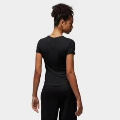 Nike Women's Jordan Slim Fit T-Shirt Black - DZ3217 010 -Nike Store DZ3217 010 M3