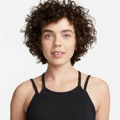 Women's Nike Indy Strappy Light-Support Padded Ribbed Longline Sports Bra Black/White - FB2159 010 -Nike Store FB2159 010 M4