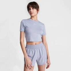 Women's Nike Essential Crop T-Shirt Indigo Haze/Reflective Silver - FB2873 519