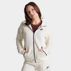 Women's Nike Sportswear Tech Fleece Windrunner Full-Zip Hoodie Ivory - FB8338 110