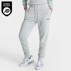 Women's Nike Sportswear Phoenix Fleece High-Waisted Jogger Sweatpants Light Silver/Black - FD0893 034