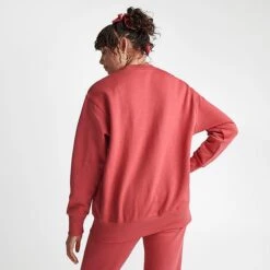 Women's Nike Sportswear Phoenix Fleece Oversized Crewneck Sweatshirt Adobe/Black - FD1128 655 -Nike Store FD1128 655 M4