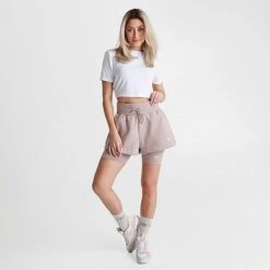 Women's Nike Sportswear Phoenix Fleece High-Rise Shorts Diffused Taupe/Sail - FD1409 272 -Nike Store FD1409 272 M2