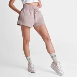 Women's Nike Sportswear Phoenix Fleece High-Rise Shorts Diffused Taupe/Sail - FD1409 272 -Nike Store FD1409 272 M3