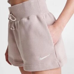 Women's Nike Sportswear Phoenix Fleece High-Rise Shorts Diffused Taupe/Sail - FD1409 272 -Nike Store FD1409 272 M5
