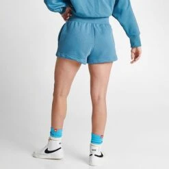 Women's Nike Sportswear Phoenix Fleece High-Rise Shorts Noise Aqua/Sail - FD1409 440 -Nike Store FD1409 440 M4