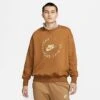 Women's Nike Sportswear Phoenix Fleece Oversized Crewneck Sweatshirt Ale Brown - FD4234 270 -Nike Store FD4234 270 M1