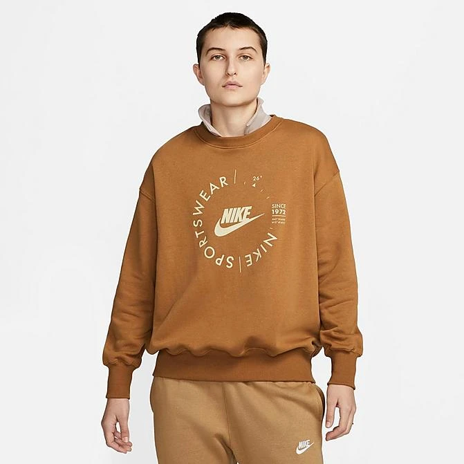 Women's Nike Sportswear Phoenix Fleece Oversized Crewneck Sweatshirt Ale Brown - FD4234 270 3 Women's Nike Sportswear Phoenix Fleece Oversized Crewneck Sweatshirt Ale Brown - FD4234 270