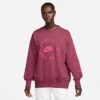Women's Nike Sportswear Phoenix Fleece Oversized Crewneck Sweatshirt Rosewood - FD4234 653 -Nike Store FD4234 653 M1