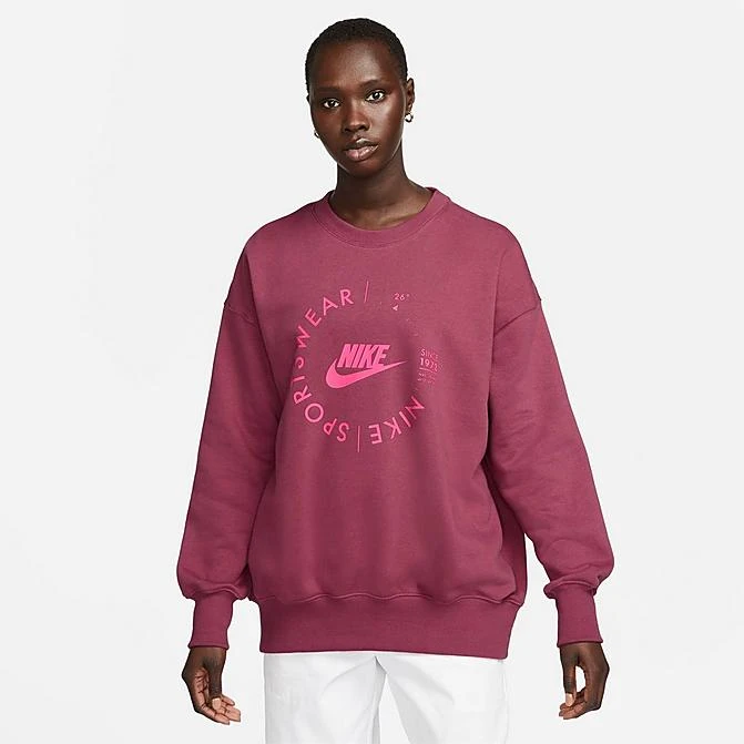 Women's Nike Sportswear Phoenix Fleece Oversized Crewneck Sweatshirt Rosewood - FD4234 653 3 Women's Nike Sportswear Phoenix Fleece Oversized Crewneck Sweatshirt Rosewood - FD4234 653