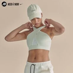 Women's Nike Swoosh Medium-Support Padded Wrap Sports Bra Sea Glass/Sail - FN3167 020