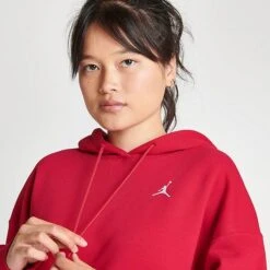 Nike Women's Jordan Brooklyn Fleece Hoodie Gym Red - FN4488 687 -Nike Store FN4488 687 M5