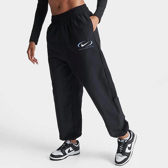Women's Nike Sportswear Trend Swoosh Woven Jogger Pants Black - FN7700 010 3 Women's Nike Sportswear Trend Swoosh Woven Jogger Pants Black - FN7700 010