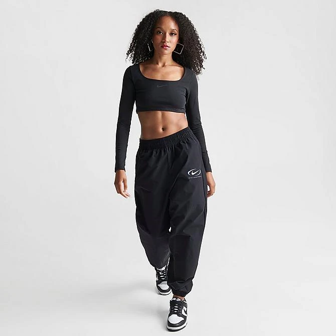 Women's Nike Sportswear Trend Swoosh Woven Jogger Pants Black - FN7700 010 4 Women's Nike Sportswear Trend Swoosh Woven Jogger Pants Black - FN7700 010 - Image 2