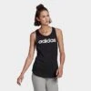 Women's Adidas LOUNGEWEAR Essentials Logo Loose Tank Black/White - GL0566 001 -Nike Store GL0566 001 M1