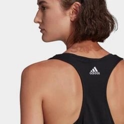 Women's Adidas LOUNGEWEAR Essentials Logo Loose Tank Black/White - GL0566 001 -Nike Store GL0566 001 M5