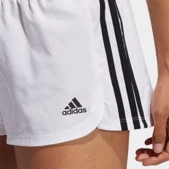 Women's Adidas Pacer 3 Stripes Woven Training Shorts White/Black - GM2949 100 -Nike Store GM2949 100 M4