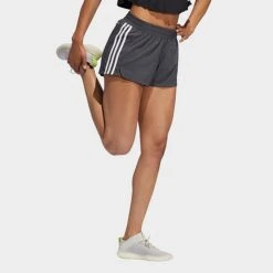 Women's Adidas Pacer 3 Stripes Woven Training Shorts Grey/Black - GM2950 099 -Nike Store GM2950 099 M3