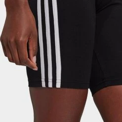 Women's Adidas Essentials 3-Stripes Bike Shorts Black/White - GR3866 001 -Nike Store GR3866 001 M5