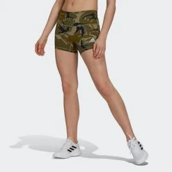 Women's Adidas Camo Short Tights Volleyball Shorts Orbit Green/Black/White - GR9674 315