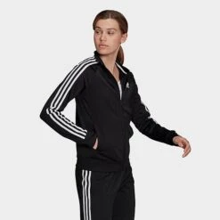 Women's Adidas Essentials Primegreen Warm-Up Track Jacket Black - H48443 001 -Nike Store H48443 001 M3