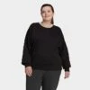 Women's Adidas ALL SZN Fleece Sweatshirt (Plus Size) Black - HK9518 001 -Nike Store HK9518 001 M1