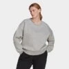 Women's Adidas ALL SZN Fleece Sweatshirt (Plus Size) Medium Grey Heather - HK9519 035 -Nike Store HK9519 035 M1