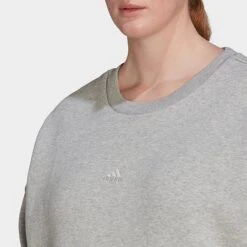 Women's Adidas ALL SZN Fleece Sweatshirt (Plus Size) Medium Grey Heather - HK9519 035 -Nike Store HK9519 035 M4