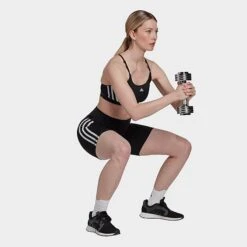 Women's Adidas Training Essentials 3-Stripes High-Waisted Short Leggings Black - HK9964 001 -Nike Store HK9964 001 M4