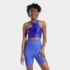 Women's Reebok Cardi B One Shoulder Crop Tank Ultima Purple - HM5072 500 -Nike Store HM5072 500 M1