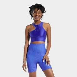 Women's Reebok Cardi B One Shoulder Crop Tank Ultima Purple - HM5072 500