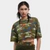 Women's Adidas X IVY PARK Crop T-Shirt Camo Print - HR2317 995 -Nike Store HR2317 995 M1