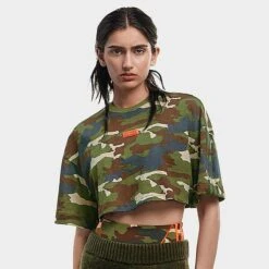 Women's Adidas X IVY PARK Crop T-Shirt Camo Print - HR2317 995