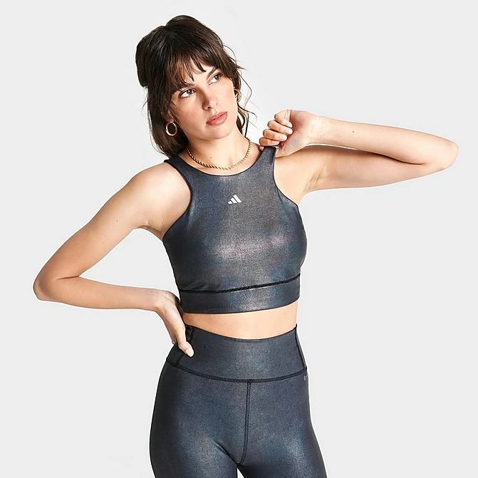 Women's Adidas Powerimpact Training Medium-Support Longline Bra Black/Carbon - HS2925 001 3 Women's Adidas Powerimpact Training Medium-Support Longline Bra Black/Carbon - HS2925 001