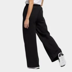 Women's Adidas ALL SZN Fleece Wide Pants Black - HT3302 001 -Nike Store HT3302 001 M3