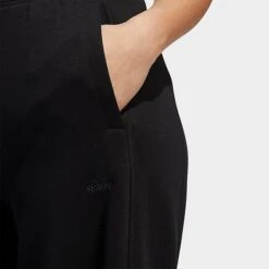 Women's Adidas ALL SZN Fleece Wide Pants Black - HT3302 001 -Nike Store HT3302 001 M4