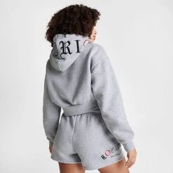 Women's Hoodrich Calor Cropped Hoodie Heather Grey - HW0239 063 -Nike Store HW0239 063 M4