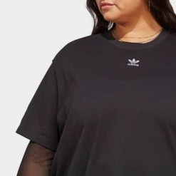 Women's Adidas Originals Adicolor Essentials T-Shirt (Plus Size) Black - IA6439 001 -Nike Store IA6439 001 M5