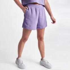 Women's Adidas Originals Adicolor Essentials French Terry Shorts Magic Lilac - IA6449 518 9 Women's Adidas Originals Adicolor Essentials French Terry Shorts Magic Lilac - IA6449 518 -Nike Store IA6449 518 M3