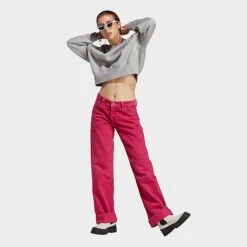 Women's Adidas Originals Adicolor Essentials Crew Long Sleeve Sweatshirt Medium Grey Heather - IA6499 035 -Nike Store IA6499 035 M3