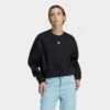 Women's Adidas Originals Adicolor Essentials Crew Long Sleeve Sweatshirt Black - IA6504 001