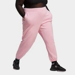 Women's Adidas Originals Essentials Fleece Joggers (Plus Size) True Pink - IA6506 681