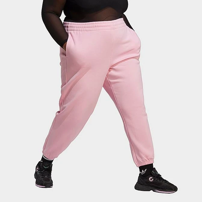 Women's Adidas Originals Essentials Fleece Joggers (Plus Size) True Pink - IA6506 681 3 Women's Adidas Originals Essentials Fleece Joggers (Plus Size) True Pink - IA6506 681