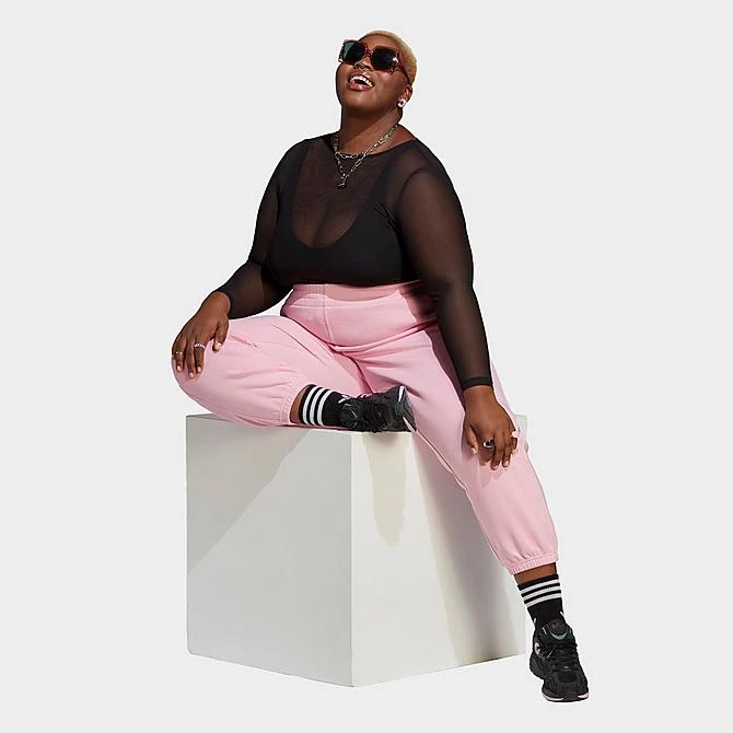 Women's Adidas Originals Essentials Fleece Joggers (Plus Size) True Pink - IA6506 681 5 Women's Adidas Originals Essentials Fleece Joggers (Plus Size) True Pink - IA6506 681 - Image 3