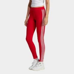 Women's Adidas Originals Adicolor Classics 3-Stripes Leggings Better Scarlet - IB7382 610